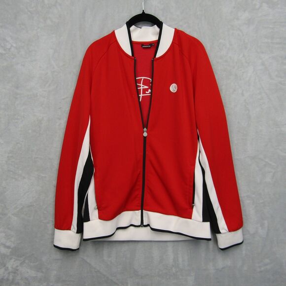 Bjorn Borg Vintage Baseball Track Jacket Red White Black M Embroidered Tennis
